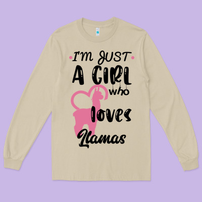 Just A Girl Who Loves Llamas I Love Llamas Long Sleeve Tee Designed By Bettercallsaul