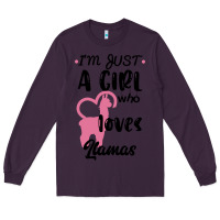 Plum Just A Girl Who Loves Llamas I Love Llamas Long Sleeve Tee - Bettercallsaul