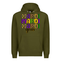 Army Green mardi mardi mardi gras Premium Hoodie - OliviaCreatesArt