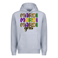 Heather Grey mardi mardi mardi gras Premium Hoodie - OliviaCreatesArt
