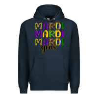 Navy mardi mardi mardi gras Premium Hoodie - OliviaCreatesArt