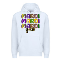 White mardi mardi mardi gras Premium Hoodie - OliviaCreatesArt