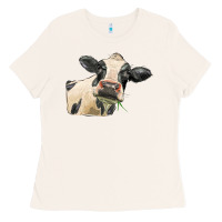 Bone holstein heifer face Ladies Tee - LillyAllenDesigns