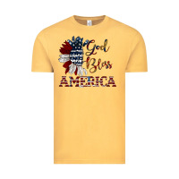 Vintage Mustard god bless america Vintage Tee - JahusDesignShop