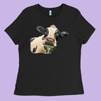 Holstein Heifer Face Ladies Tee Designed By Lillyallendesigns
