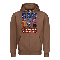 Chestnut Stars and stripes gnomes 4th of july Zipper Hoodie - CowGirlArtShop