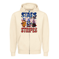 Sandshell Stars and stripes gnomes 4th of july Zipper Hoodie - CowGirlArtShop