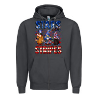 Smoke Stars and stripes gnomes 4th of july Zipper Hoodie - CowGirlArtShop