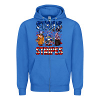 True Royal Stars and stripes gnomes 4th of july Zipper Hoodie - CowGirlArtShop