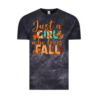 Cloud Black just a girl who loves fall Vintage Tee - BundleAndBundleShop