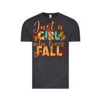 Vintage Black just a girl who loves fall Vintage Tee - BundleAndBundleShop