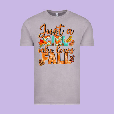 Just A Girl Who Loves Fall Vintage Tee Designed By Bundleandbundleshop