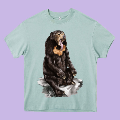 Malayan Sun Bear Heavy Core Tee Designed By Lillyallendesigns