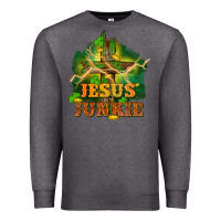 Charcoal Heather Jesus junkie St. Patricks Day Premium Sweatshirt - FaDigitalArtStudio