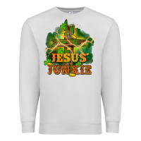 Dove Grey Jesus junkie St. Patricks Day Premium Sweatshirt - FaDigitalArtStudio