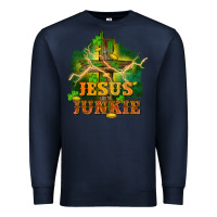 Navy Jesus junkie St. Patricks Day Premium Sweatshirt - FaDigitalArtStudio