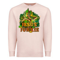 Pale Pink Jesus junkie St. Patricks Day Premium Sweatshirt - FaDigitalArtStudio