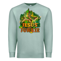 Seafoam Jesus junkie St. Patricks Day Premium Sweatshirt - FaDigitalArtStudio