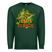 Sports Green Jesus junkie St. Patricks Day Premium Sweatshirt - FaDigitalArtStudio
