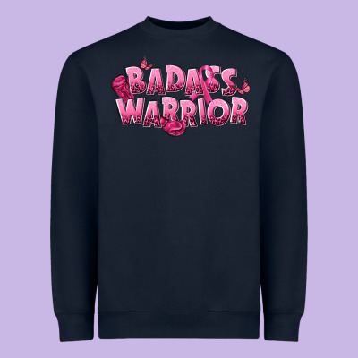 Badass Warrior Breast Cancer Heavyweight Sweatshirt Designed By Nancycooperartshop