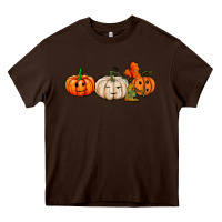 Chocolate Brown pumpkins face Heavy Core Tee - AdoDesignShop