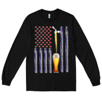 Black American Flag Beer Long Sleeve Tee - Bettercallsaul