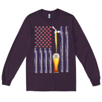Plum American Flag Beer Long Sleeve Tee - Bettercallsaul