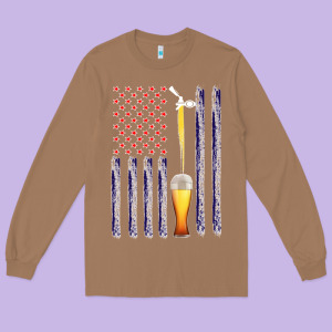 American Flag Beer Long Sleeve Tee Designed By Bettercallsaul