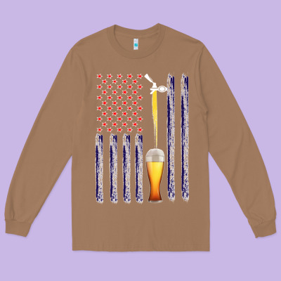 American Flag Beer Long Sleeve Tee Designed By Bettercallsaul
