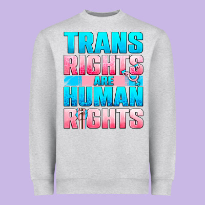 Trans Rights Are Human Rights Heavyweight Sweatshirt Designed By Nancycooperartshop