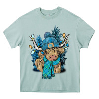 Winter Long Haired Cow Heavy Core Tee | Teevron