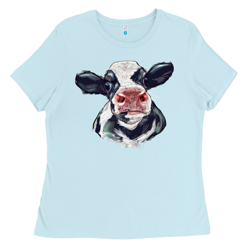 Holstein Calf Face Ladies Tee by LillyAllenDesigns | Teevron