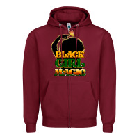 Burgundy Black magic girl Zipper Hoodie - HowdyJamesFarm