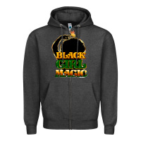 Charcoal Heather Black magic girl Zipper Hoodie - HowdyJamesFarm