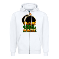 White Black magic girl Zipper Hoodie - HowdyJamesFarm