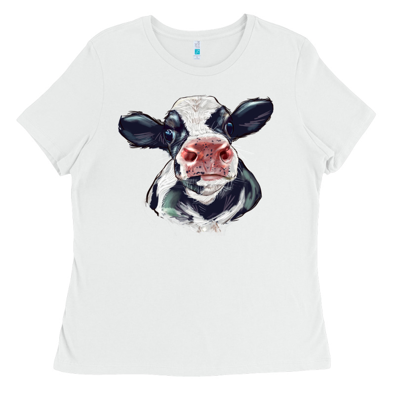 Holstein Calf Face Ladies Tee by LillyAllenDesigns | Teevron