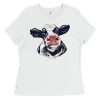 White holstein calf face Ladies Tee - LillyAllenDesigns
