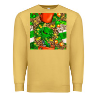 Antique Gold coffee cups st. patrick's day with leopard seamless pattern bbs Premium Sweatshirt - BundleAndBundleShop