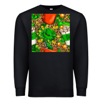 Black coffee cups st. patrick's day with leopard seamless pattern bbs Premium Sweatshirt - BundleAndBundleShop