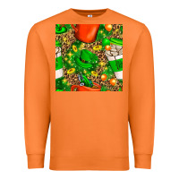 Carrot coffee cups st. patrick's day with leopard seamless pattern bbs Premium Sweatshirt - BundleAndBundleShop