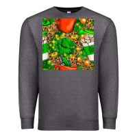 Charcoal Heather coffee cups st. patrick's day with leopard seamless pattern bbs Premium Sweatshirt - BundleAndBundleShop