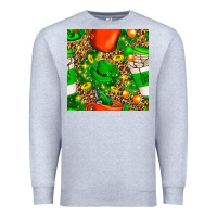 Heather Grey coffee cups st. patrick's day with leopard seamless pattern bbs Premium Sweatshirt - BundleAndBundleShop