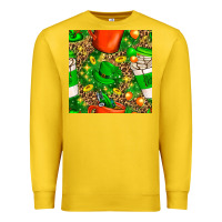 Lemon coffee cups st. patrick's day with leopard seamless pattern bbs Premium Sweatshirt - BundleAndBundleShop