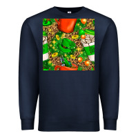 Navy coffee cups st. patrick's day with leopard seamless pattern bbs Premium Sweatshirt - BundleAndBundleShop