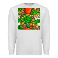 Oatmeal Heather coffee cups st. patrick's day with leopard seamless pattern bbs Premium Sweatshirt - BundleAndBundleShop