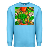 Ocean Blue coffee cups st. patrick's day with leopard seamless pattern bbs Premium Sweatshirt - BundleAndBundleShop