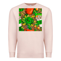 Pale Pink coffee cups st. patrick's day with leopard seamless pattern bbs Premium Sweatshirt - BundleAndBundleShop