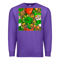 Purple coffee cups st. patrick's day with leopard seamless pattern bbs Premium Sweatshirt - BundleAndBundleShop