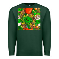 Sports Green coffee cups st. patrick's day with leopard seamless pattern bbs Premium Sweatshirt - BundleAndBundleShop