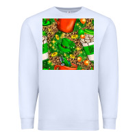 White coffee cups st. patrick's day with leopard seamless pattern bbs Premium Sweatshirt - BundleAndBundleShop